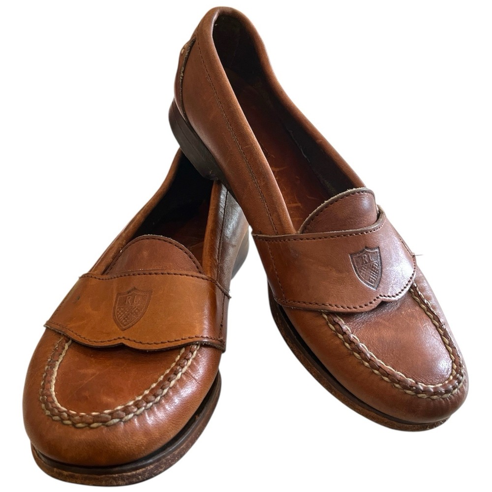 Ralph Lauren Tan Leather Loafers